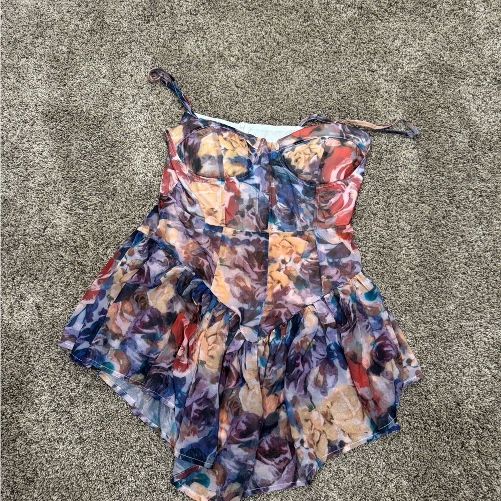Purple and blue floral dress/top